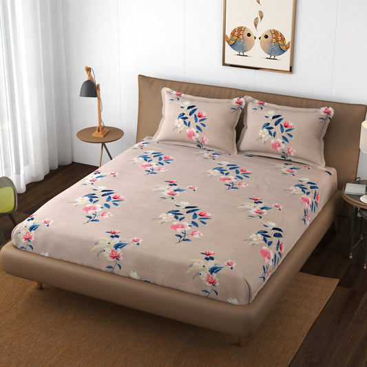 Flower pattern Cotton Elastic Bed Sheet