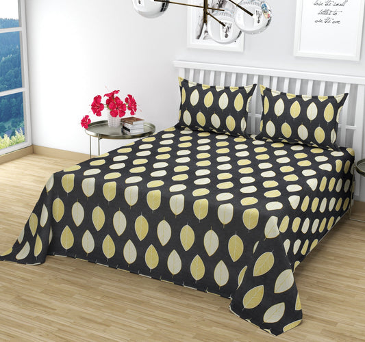 Black Classic Design Cotton Bed Sheet